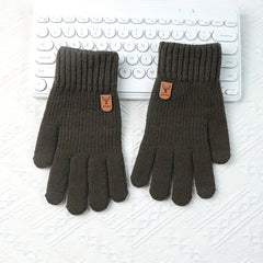 Windproof Touch Screen Knitted Wool Gloves for Men and Women