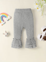 Baby Girl Flared Pants Ruffle Trousers Leggings 5pcs Set