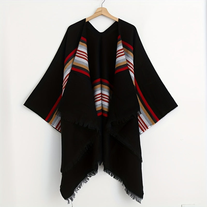 Vintage Striped Cashmere Large Wrap