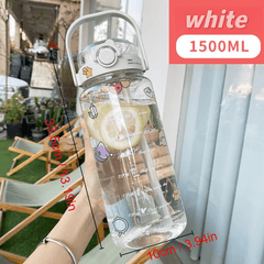 1500ml 50 72oz Portable Water Bottle with Straw for Fitness Sports