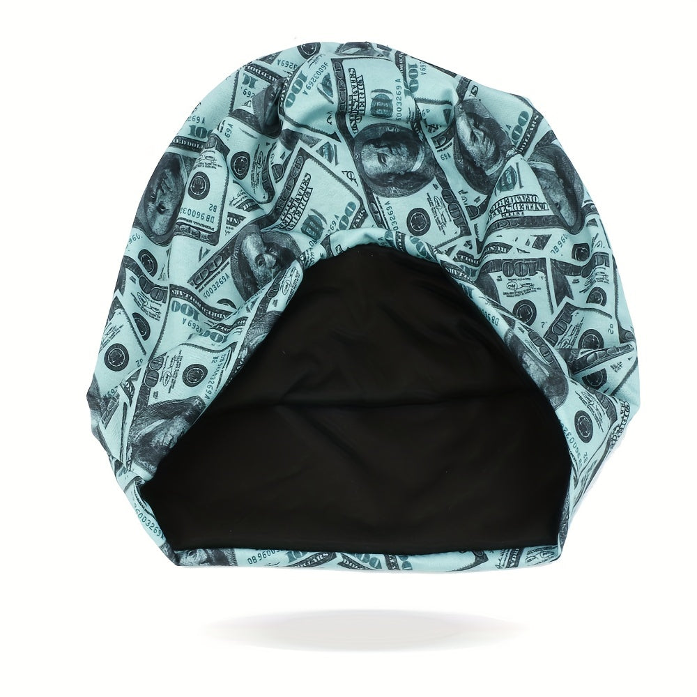 Windproof Printed Pullover Hat for Men Women Cycling Beanie