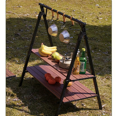 Portable Aluminum Folding Storage Rack Tripod Stand for Outdoor Camping