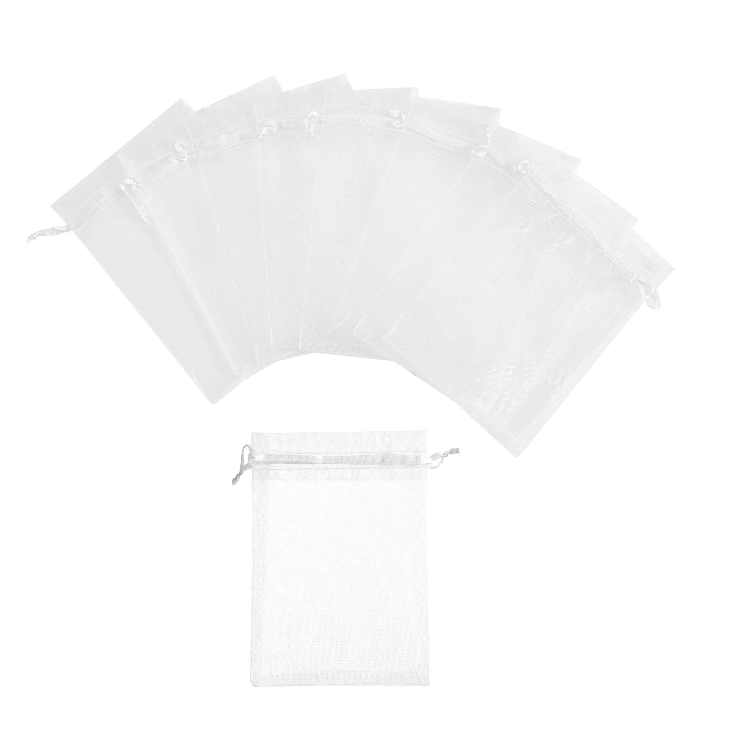 100pcs Organza Gift Bags Jewelry Party Wedding Sheer Drawstring Pouch Candy Bags