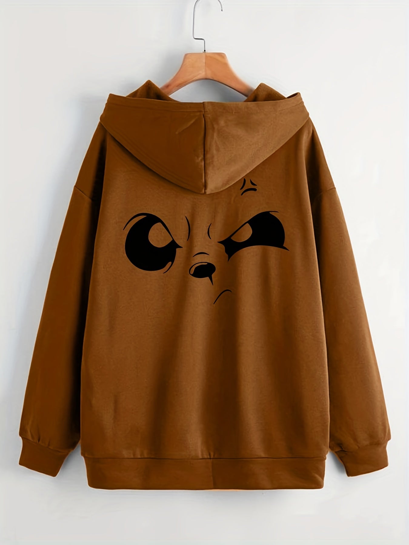 Graphic Print Zip Up Hoodie Long Sleeve Drawstring Hoodies