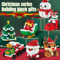 Christmas Building Blocks Toy Set Santa Fun Gift for Families