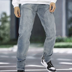 Men's Distressed Denim Pants with Pockets