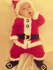 Kids Christmas Party Costume Set 4pcs Dress Up Funny Cosplay Clothes