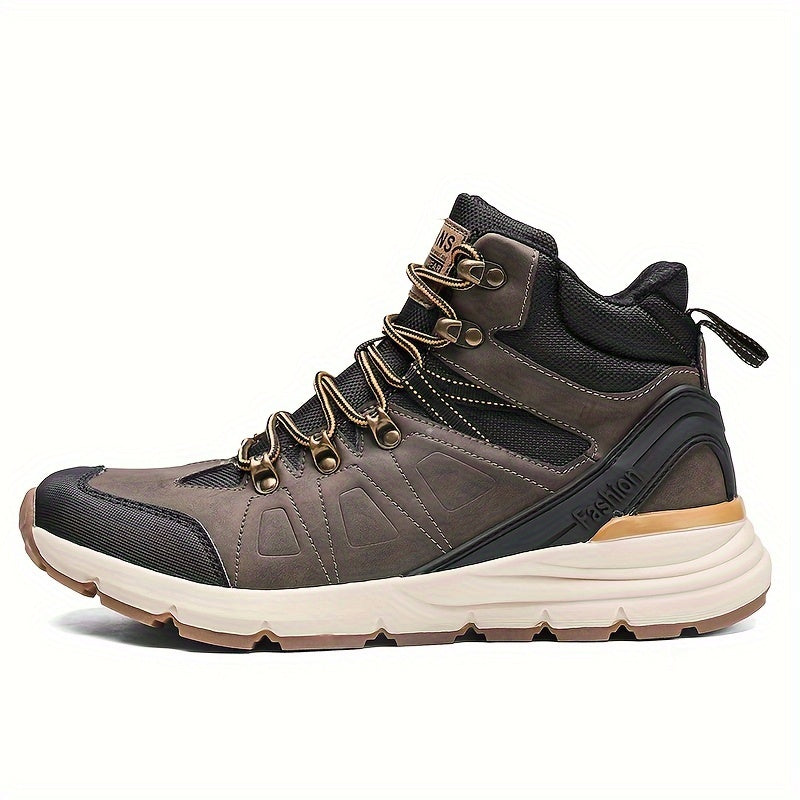 Men's High Top Hiking Boots Comfy Non Slip Lace Up Durable Shoes