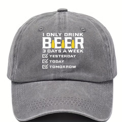 Retro Washed Letter Printed Baseball Cap Adjustable Sun Protection Peaked Cap