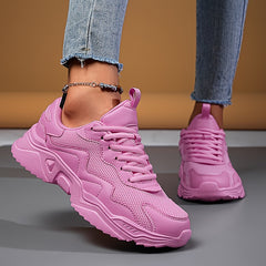 Women's Mesh Chunky Sneakers Non slip Comfort Lace up Athletic Dad Shoes