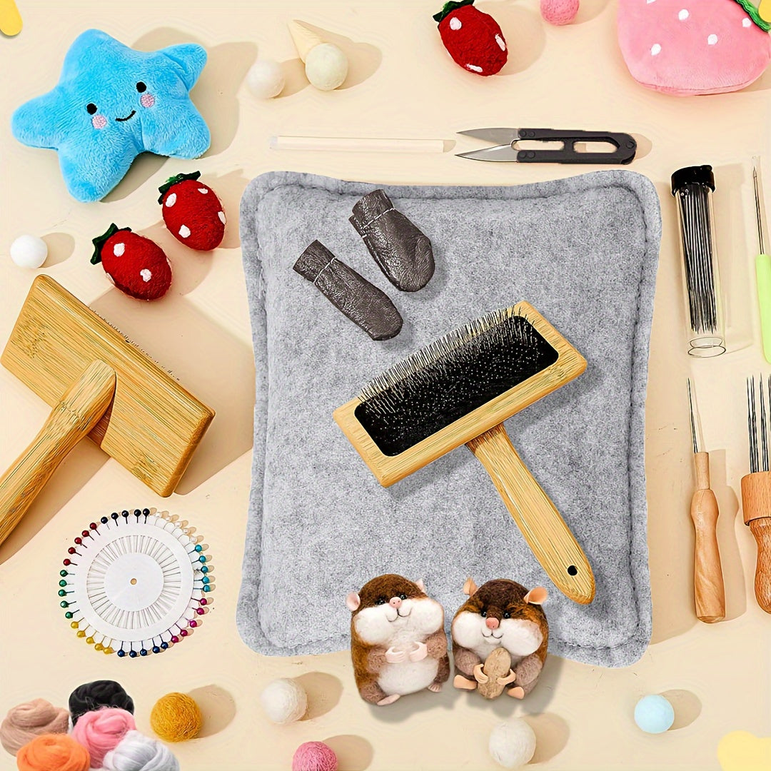 41pcs Needle Felting Kit with Wool Carders and Pad