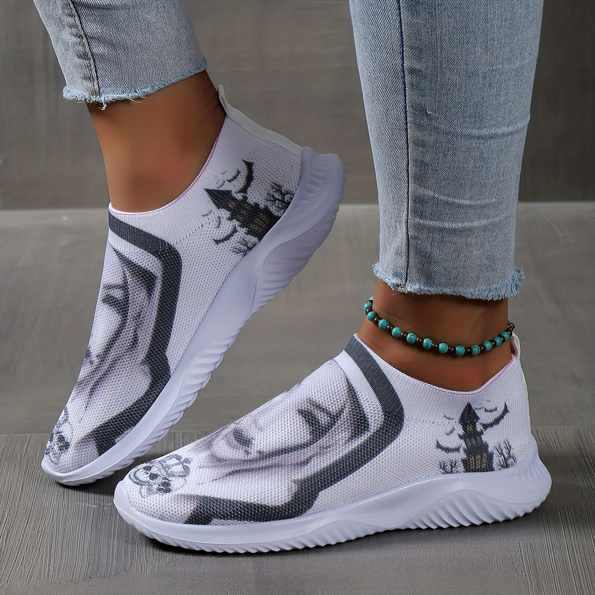 Women's Pumpkin Pattern Sneakers Halloween Shoes