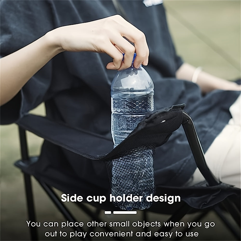 Portable Camping Chair with Bottle Holder, Folding Sports Lawn Fishing Chair