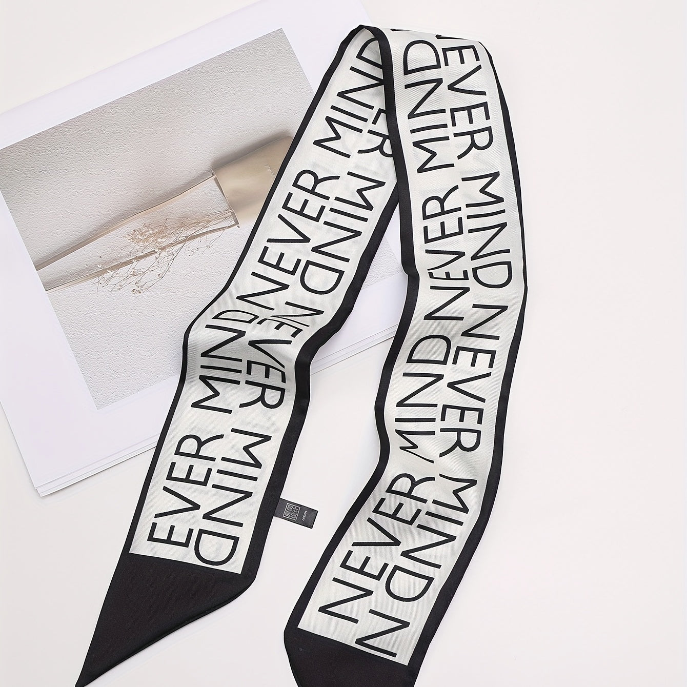 Letter Print Casual Skinny Scarf Long Hair Ribbon Neckerchief