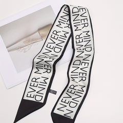 Letter Print Casual Skinny Scarf Long Hair Ribbon Neckerchief