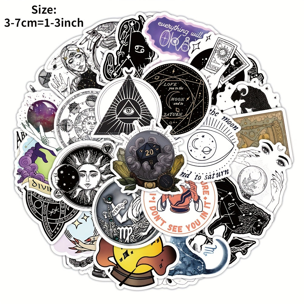 50Pcs Astrology Series Graffiti Stickers for Laptop Suitcase Skateboard DIY Deco