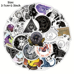 50Pcs Astrology Series Graffiti Stickers for Laptop Suitcase Skateboard DIY Deco