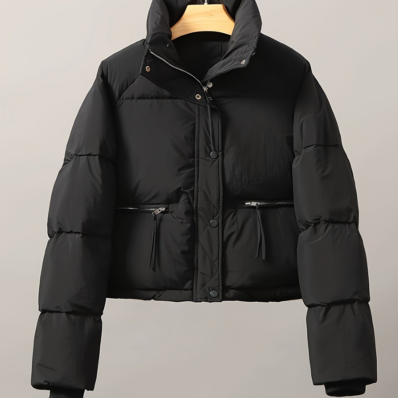 Warm Puffer Jacket Stand Collar Women's Clothing