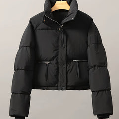 Warm Puffer Jacket Stand Collar Women's Clothing