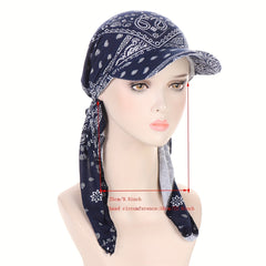 Leopard Paisley Print Baseball Cap Boho Turban Hats For Women