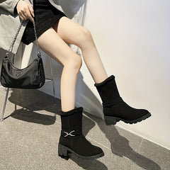 Chunky Heel Snow Boots Outdoor Non Slip Winter Boots
