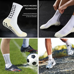Men's Breathable Fitness Shin Guards & Anti Slip Socks 3 Pair Set