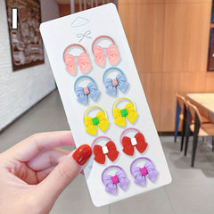 10pcs Baby Girls Flowers Ice cream Bow Knot Hair Ties Hair Accessories