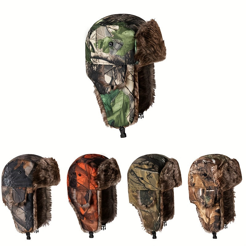 Camouflage Trooper Hat with Ear Protection Ski Hat Warm and Coldproof Hat
