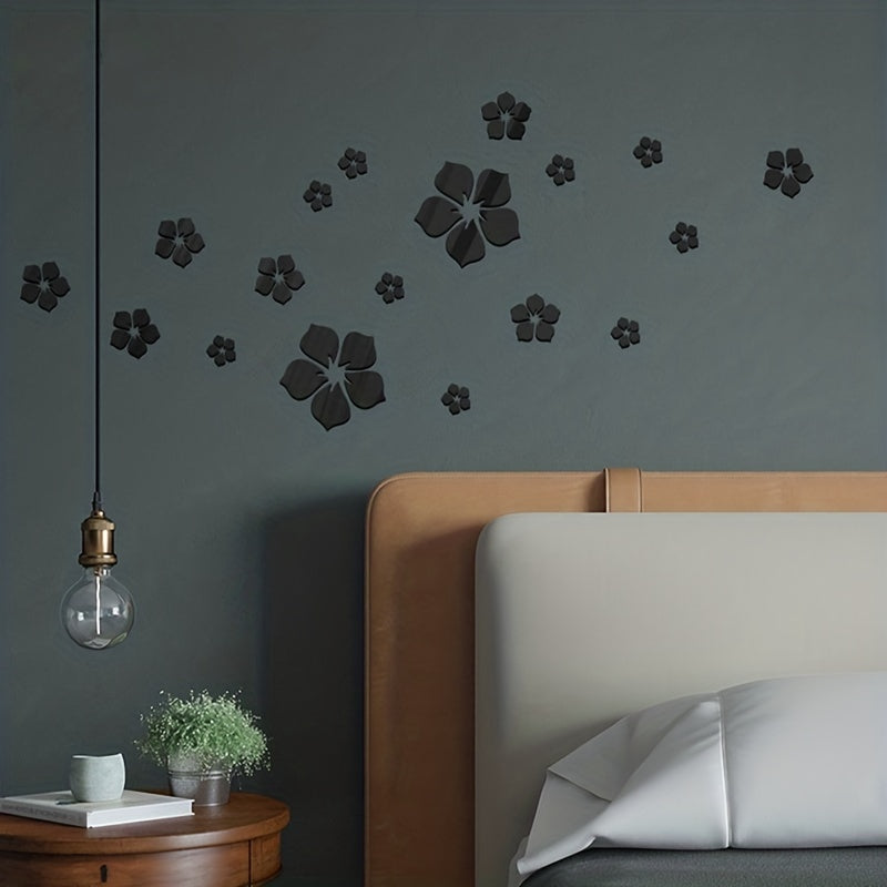 18pcs 6.1" Acrylic Flowers Adhesive Home Decoration Indoor Outdoor