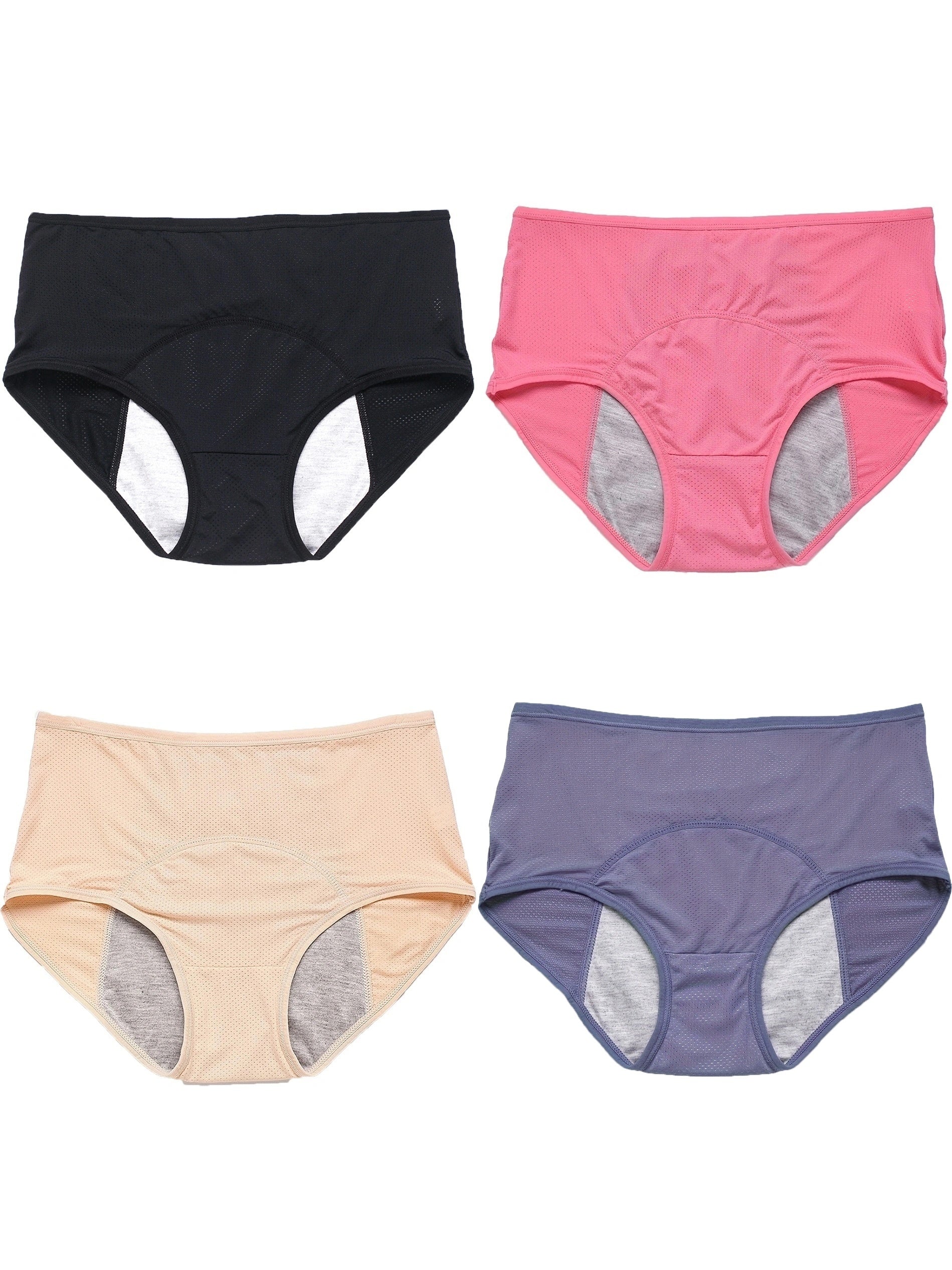 4 Pack Plus Size Leak proof Period Underwear Set