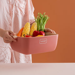 2-in-1 Kitchen Colander Strainer & Bowl Set Stackable Double Layered Colander