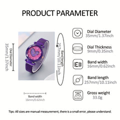 Round Dial Quartz Watch & Butterfly Bangle Set