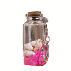 Colorful Sand Glass Wishing Bottle Keychain Lucky Charm Pendant