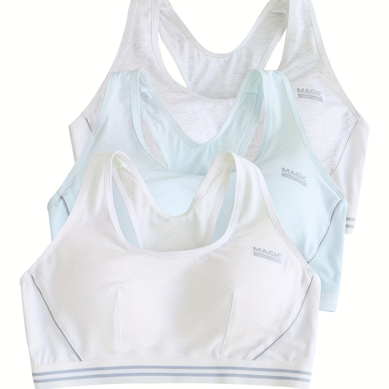 3pcs Seamless Sports Bras Breathable Running Workout Tank Bra