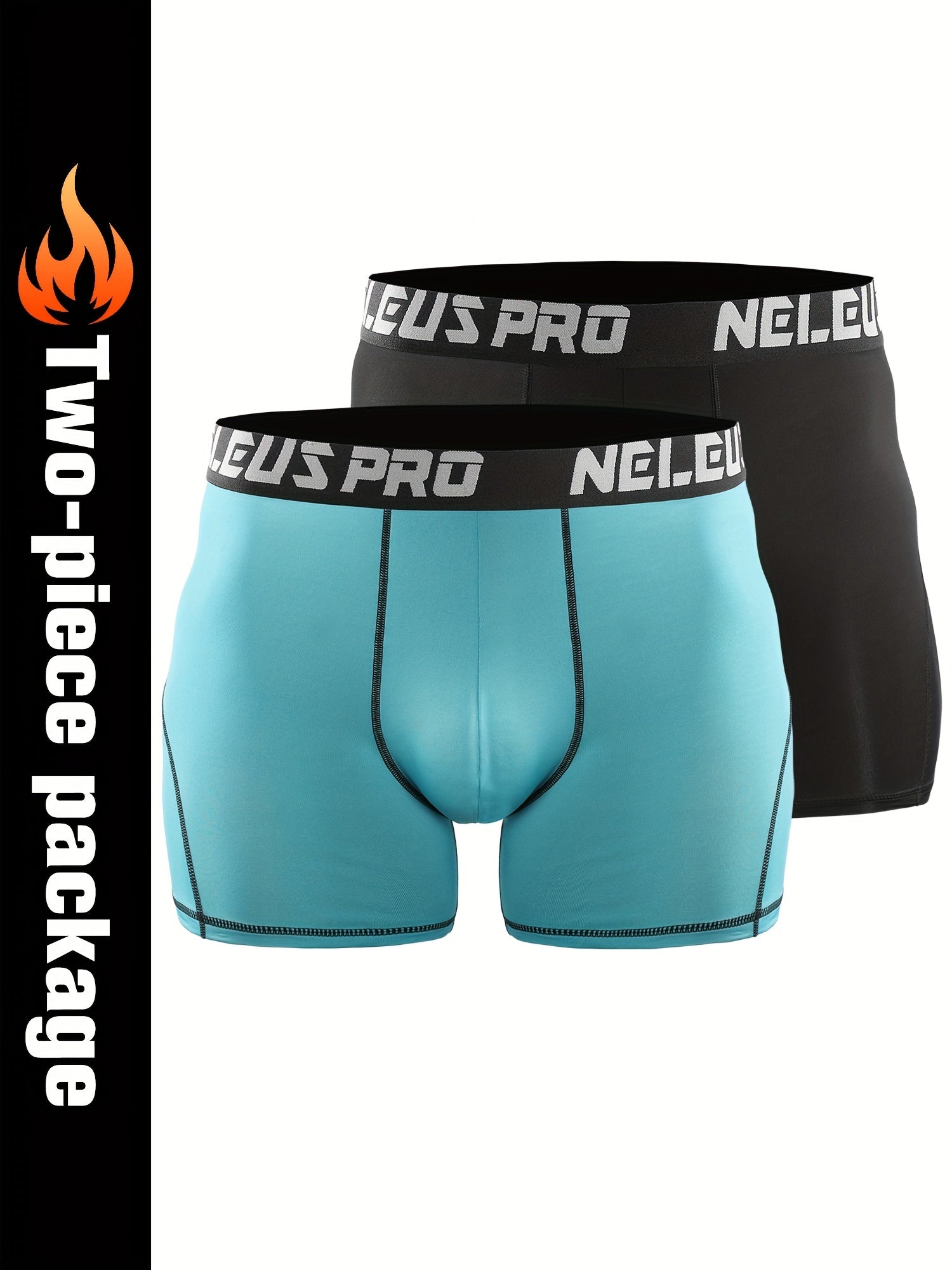 2pcs Men's Compression Shorts With Pocket Quick Dry High Stretch Base Layer