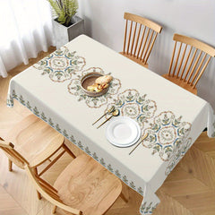 Floral Polyester Tablecloth for Parties and Dinner Decor