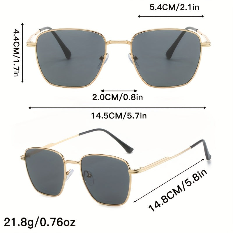 Retro Metal Square Men's Casual Sunglasses Driving Sunglasses