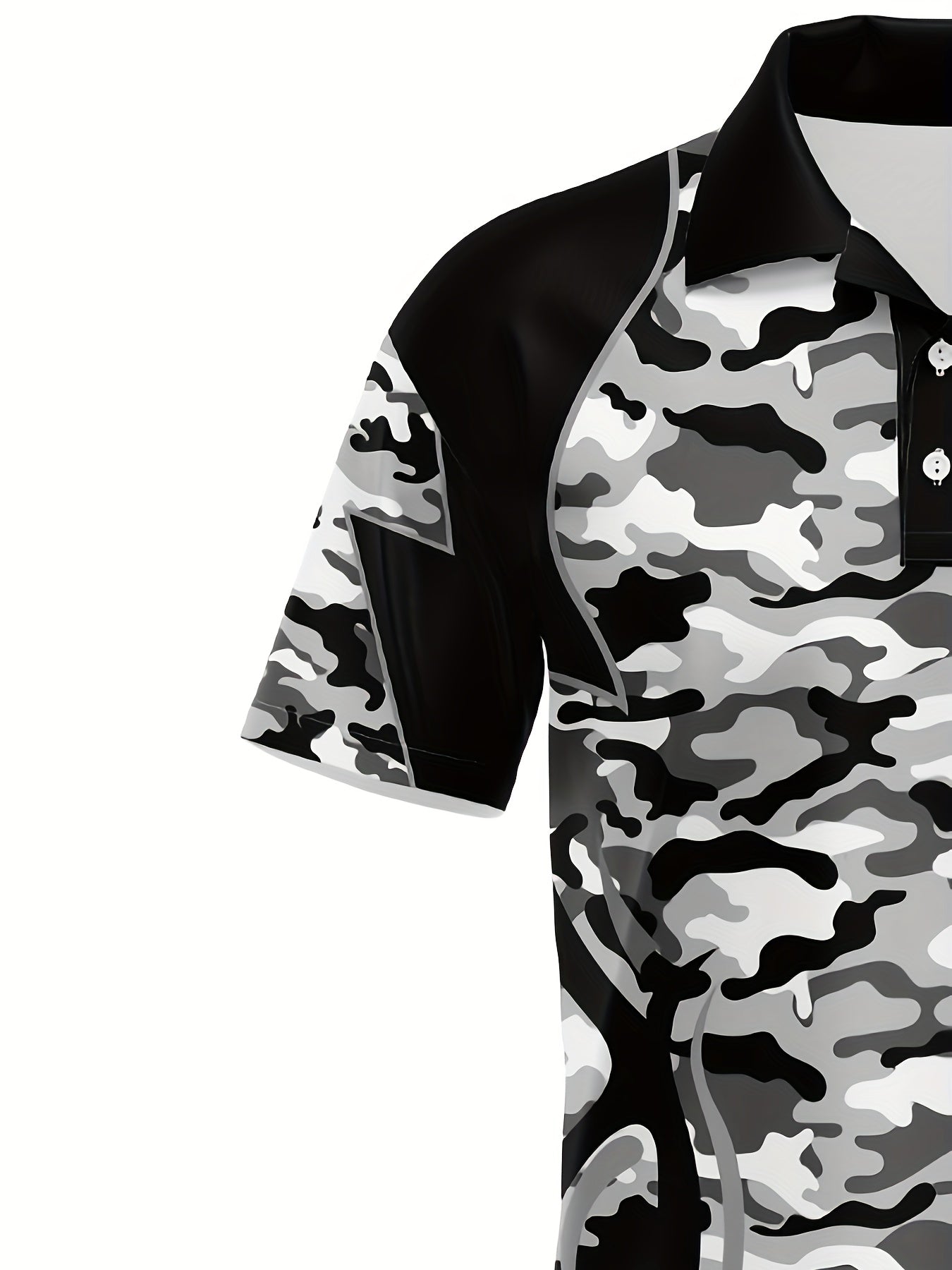 Men's Camo Pattern Short Sleeve Shirt for Outdoors