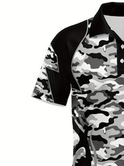 Men's Camo Pattern Short Sleeve Shirt for Outdoors