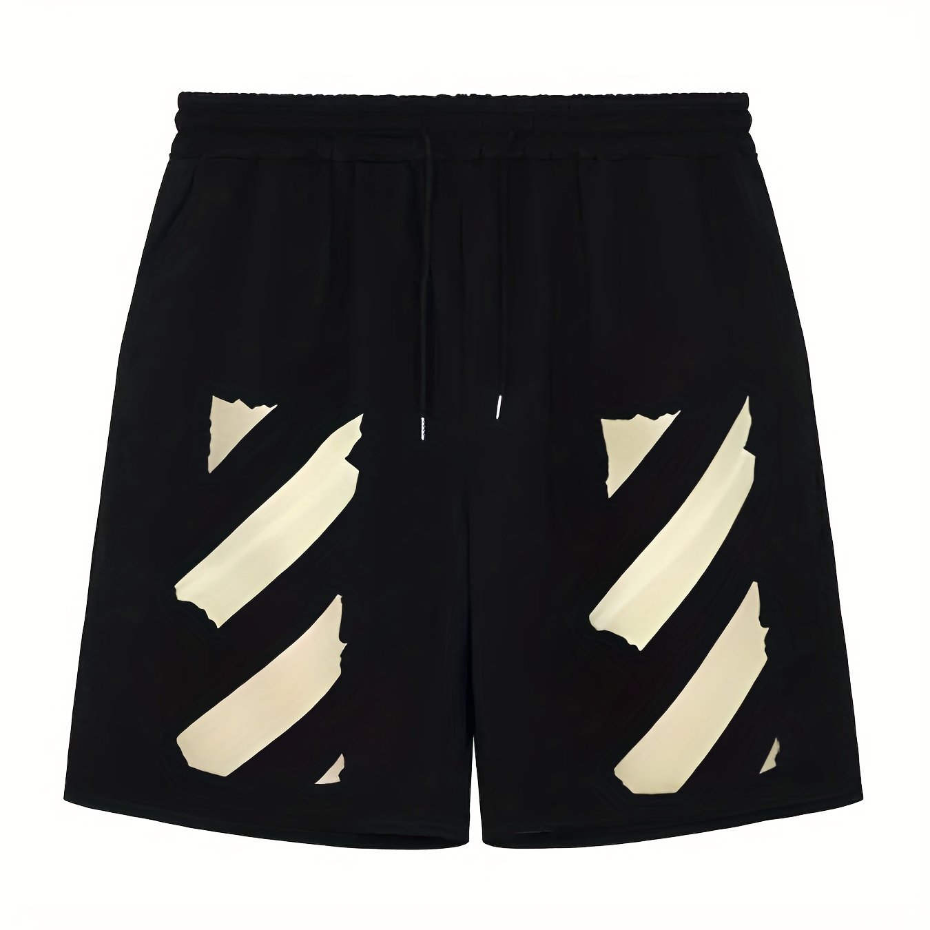 Men's Stripe Comfy Shorts Solid Elastic Waist Drawstring Summer
