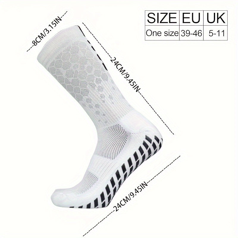 Men's Grip Soccer Socks Thickened Non-Slip Crew Sports Socks