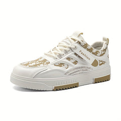 Men's Lace-Up Mesh Skate Shoes with Good Grip