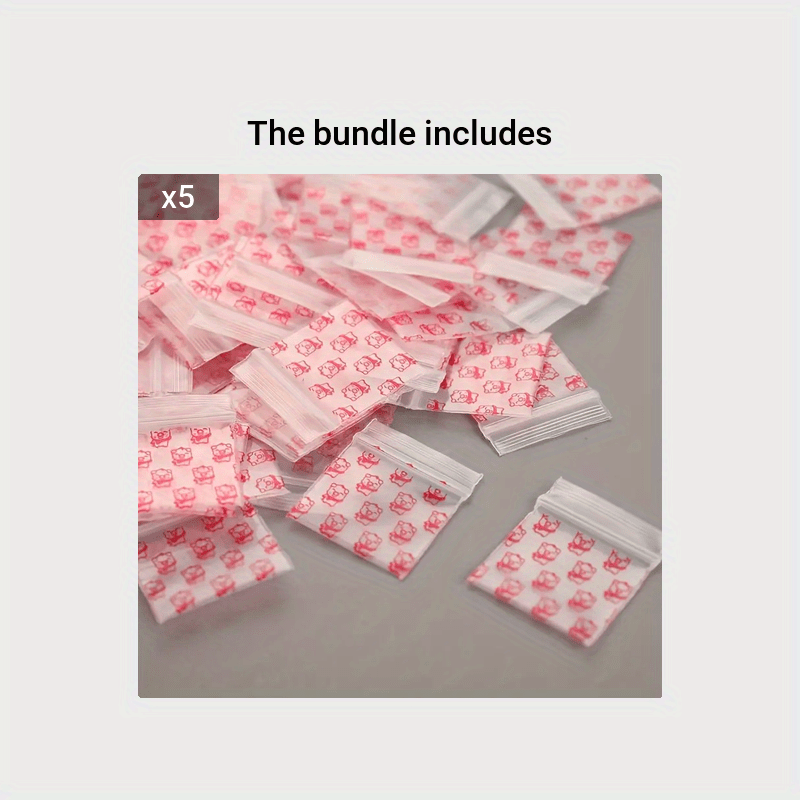 100 Mini Ziplock Bags, Self Adhesive Small Plastic Zip for Candy Cookies