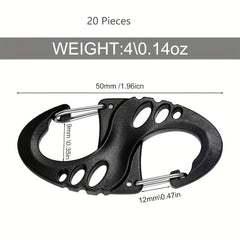 20pcs Small Plastic Keychains Clip Double S Biner Clips Mini Snap Hooks