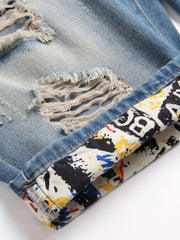 Men's Distressed Denim Shorts for Summer