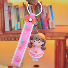 Cute Rubber Keychain Doll for Girls - Perfect for Backpacks and Keys