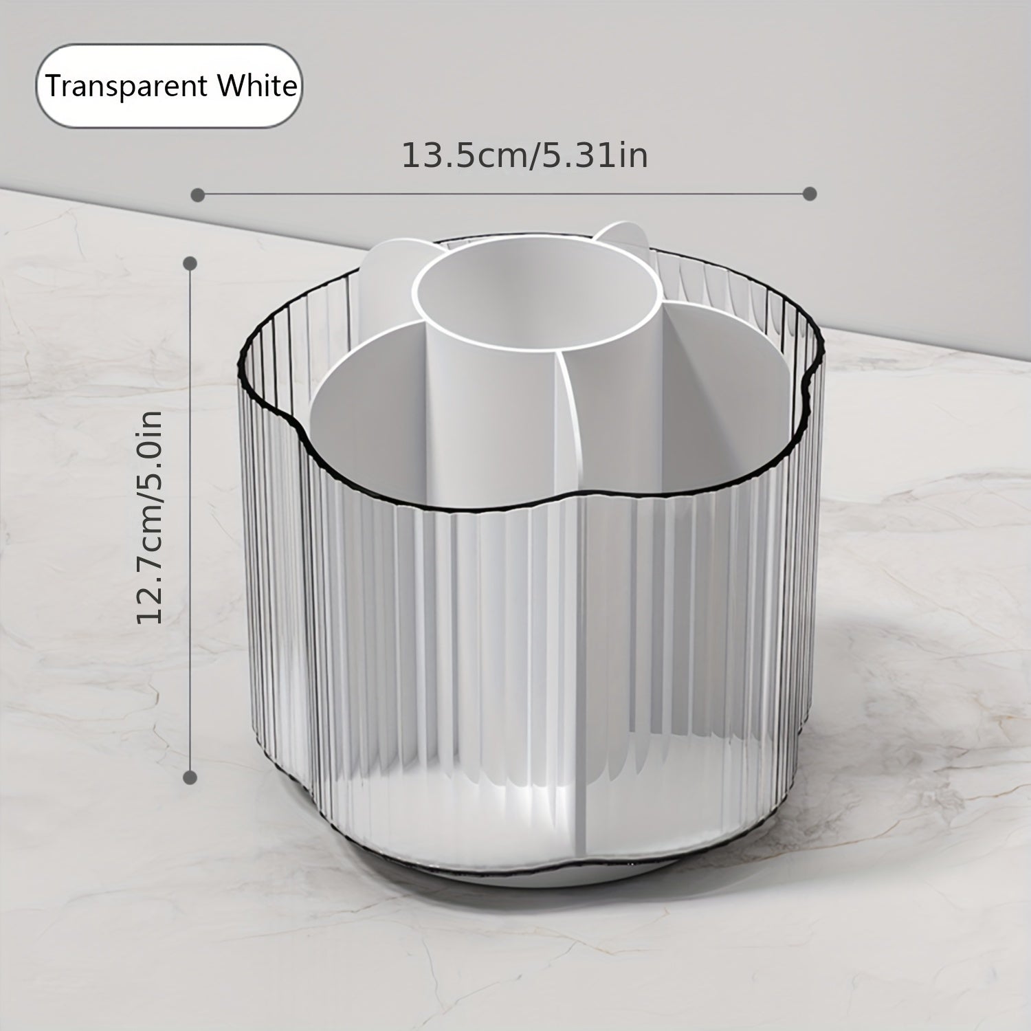 360 Rotating Pen Pencil Holder Desk Organizer 6 Slots Clear Pen Cup Home Office