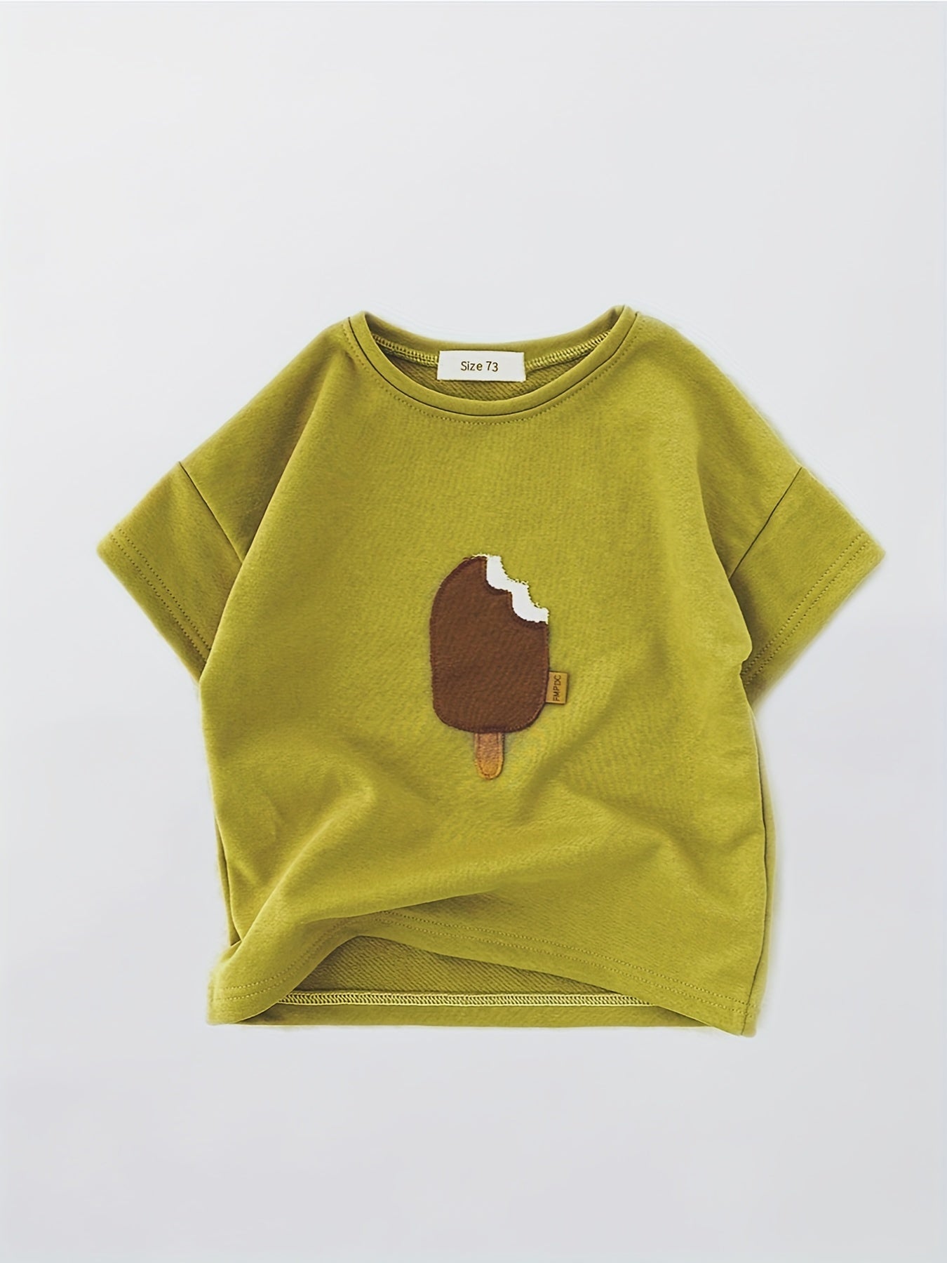 Baby Boys Ice Cream Patch Short Sleeve T-shirt for Summer