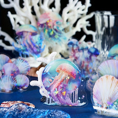 10pcs Ocean Jellyfish Shell Transparent Stickers DIY Album Decoration