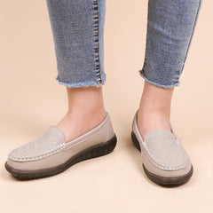 Women's Comfy Flat Loafers Solid Soft Sole Slip On Shoes Versatile